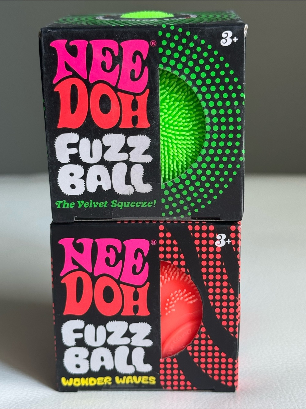 🎃 NeeDoh Fuzz Ball Green Orange Squishy Squeeze Fidget Toy NEW SHIPS TODAY